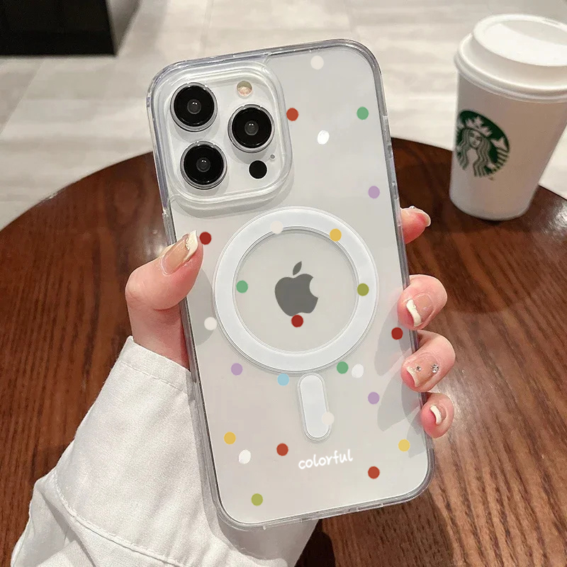 Magnetic Phone Case - INS Koreanische Kreative Farbige Wellenpunkte Handyhülle