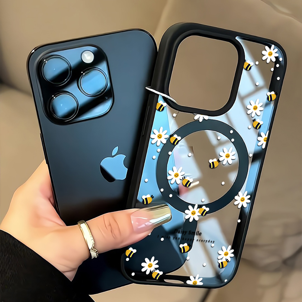 Magnetic Phone Case - Frische Gänseblümchen-Handyhülle für iPhone 16 15