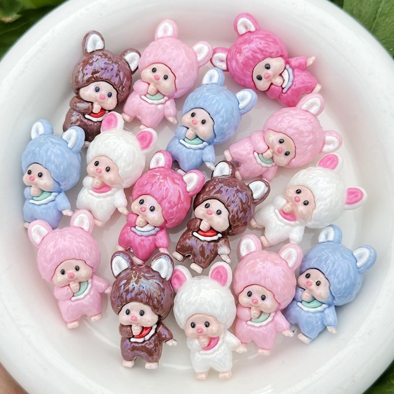 Phone Accessories And Electronics - Cartoon-Stehfigur Monchichi aus Silikon, niedliche Perlen-DIY-Handykette,