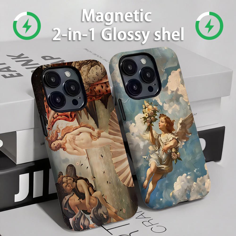 Magnetic Phone Case - Renaissance-Kunstgemälde Handyhülle Magnetisch 2-in-1 Glänzende Schale