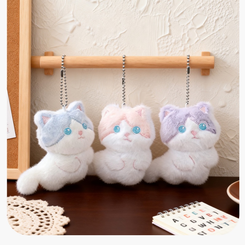 Phone Accessories In China - Niedlicher Calico-Katzen-Plüsch-Schlüsselanhänger, Taschenanhänger, Paar-Geschenkanhänger, Taschen-Plüsch-Schlüsselanhänger, Handy-